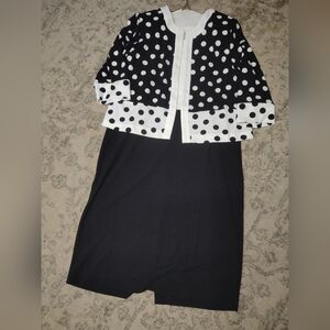 Anthony Richards Black and White Polka Dot Maxi Dress with Jacket 16